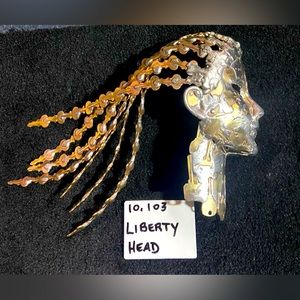 Wall Art Brass Keys Sculpture Liberty Head